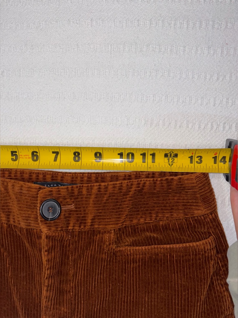 Zara Womens Corduroy Mid Rise Wide Leg Pant Size S Minimalist Preppy - Picture 6 of 8